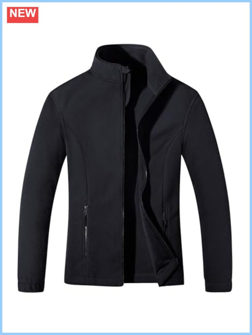 Women's Fleece Jacket Zip Up Coat Lightweight Warm Long Sleeve with Pockets